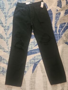 RSQ Black Straight Leg Distressed Jeans